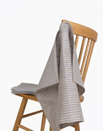 Set of washed striped linen towels