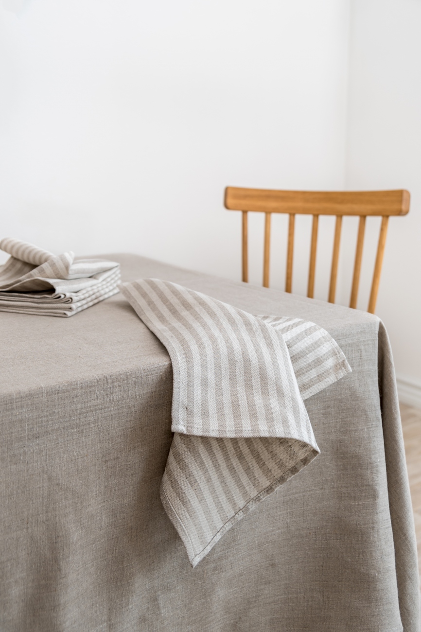 Striped linen blend napkins