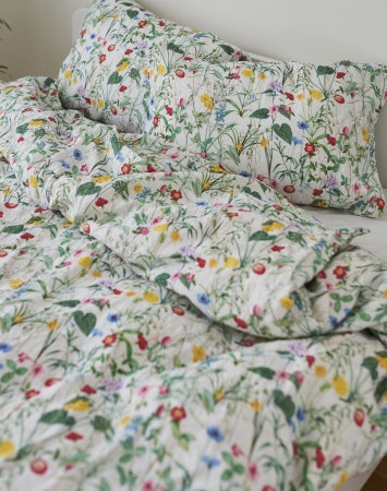 Summer flowers linen bedding