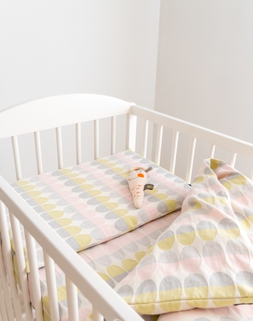 Two piece linen blend baby bedding set
