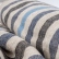 Washed linen fabric with dark blue stripes